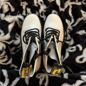 Dr. Martens White Boots with Black Laces